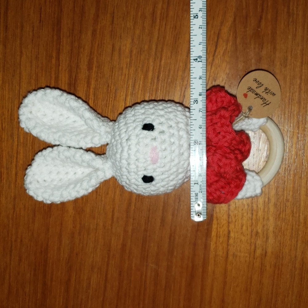 Crochet Bunny Teething Rattle - Picture 5 of 5